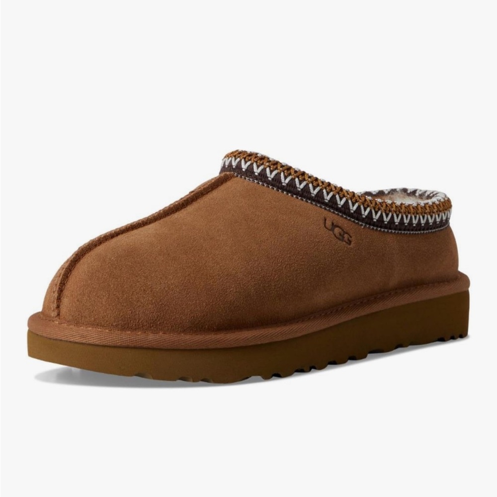 UGG Tan Suede Slippers Tasman II in chestnut, new in box